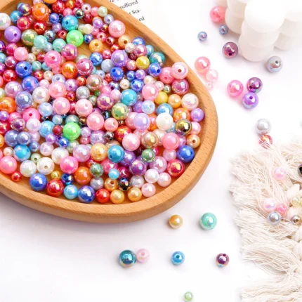 Imitation Pearl AB Color Round Beads DIY Handmade Beading -cib